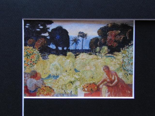 ビエール ボナール、【地中海の庭】、新品高級額 額装付、年代物・希少画集画