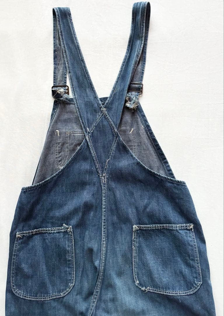 40's 希少 ビンテージ ミリタリー オーバーオール 月桂榭 色落ち 赤ミミ