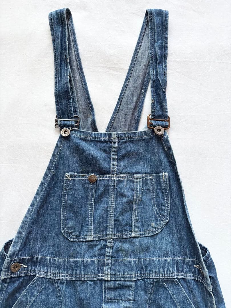 40's 希少 ビンテージ ミリタリー オーバーオール 月桂榭 色落ち 赤ミミ