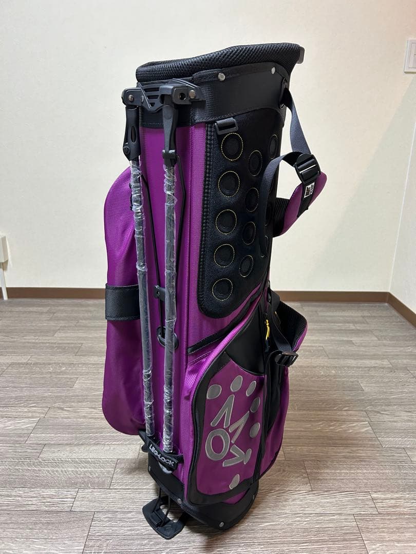 美しいパープルカラー！スタンド式キャディバック　パターカバープレゼント付