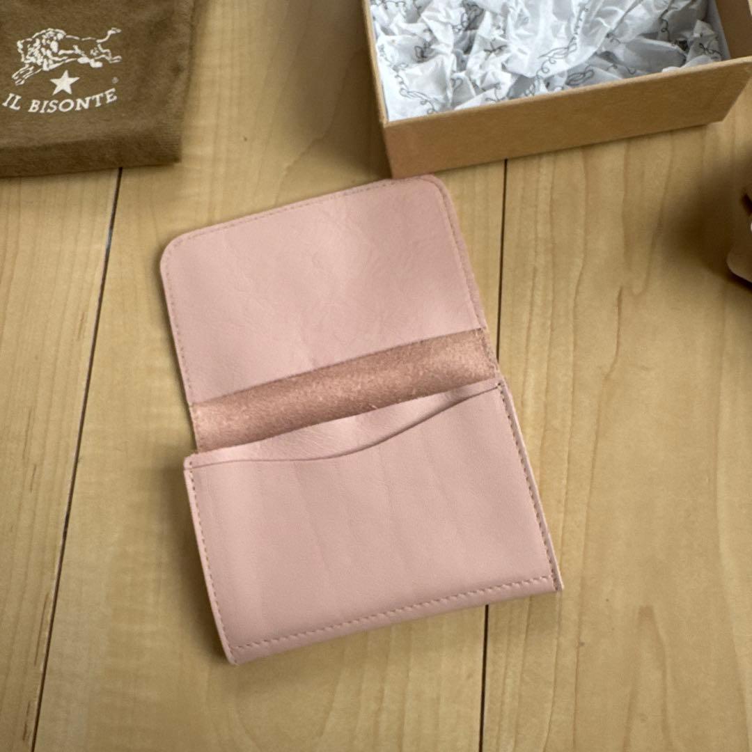 【新品未使用・レア色】IL BISONTE 名刺入れ ピンク VACCHETTA