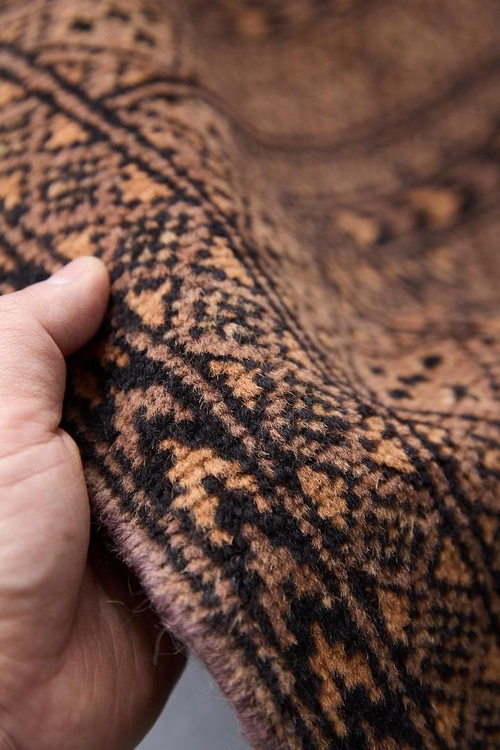 ヴィンテージラグ　トライバルラグ　ラホール産（119×76cm）青　茶　グレー