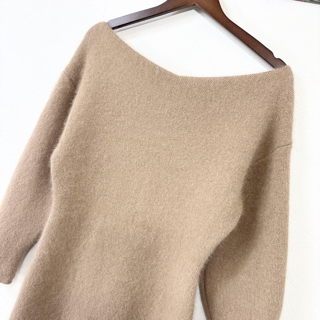 63 美品　THE TOE ニットワンピース ベージュ