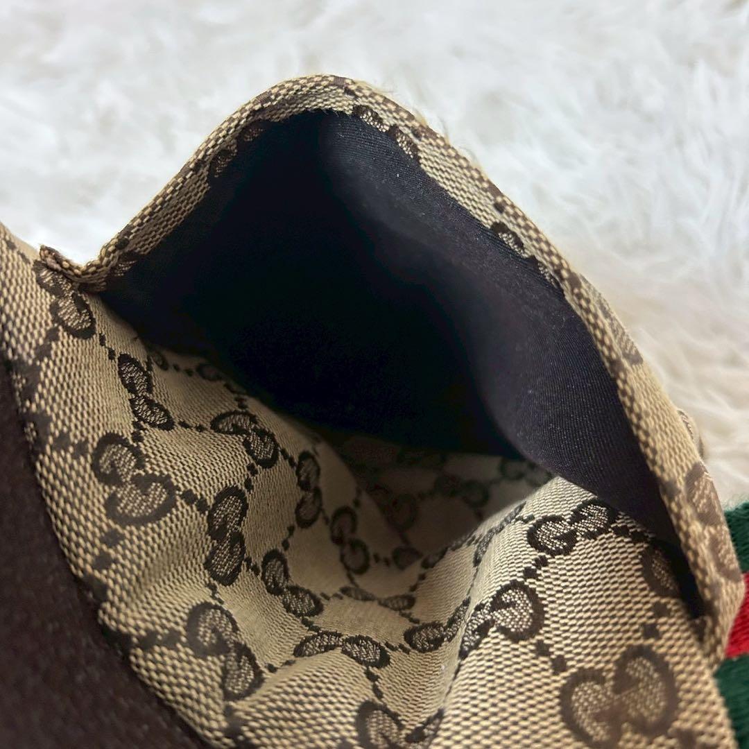 GUCCI グッチ GGキャンバス シェリーライン ボディバッグ ベージュ