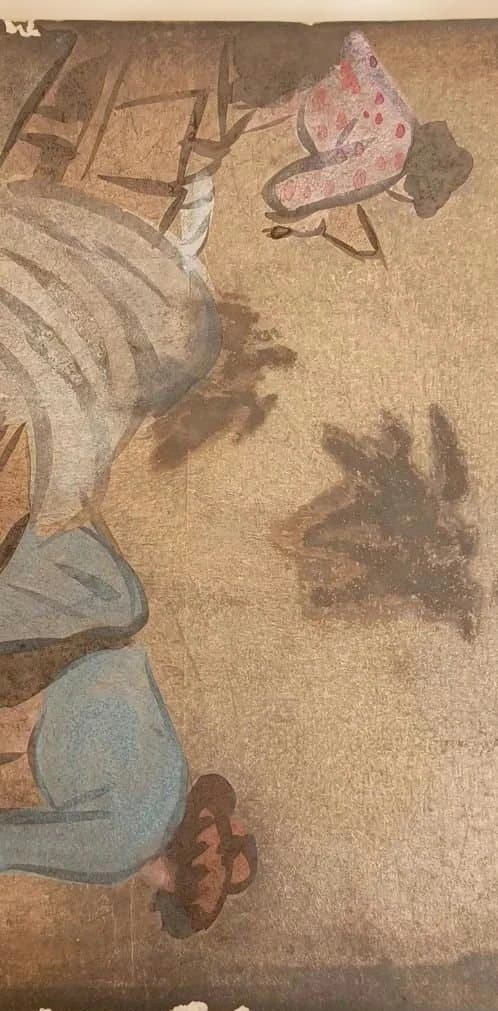 模写石井柏亭の（1882～1958)肉筆色紙絵（描かれてます)作品年月日不明