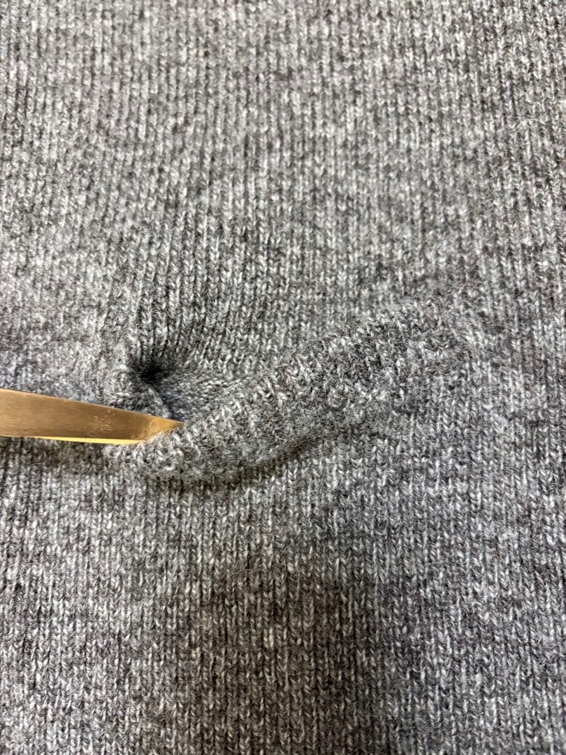 JAMIESON'S スコットランド製　グレー 襟付きカーディガン L