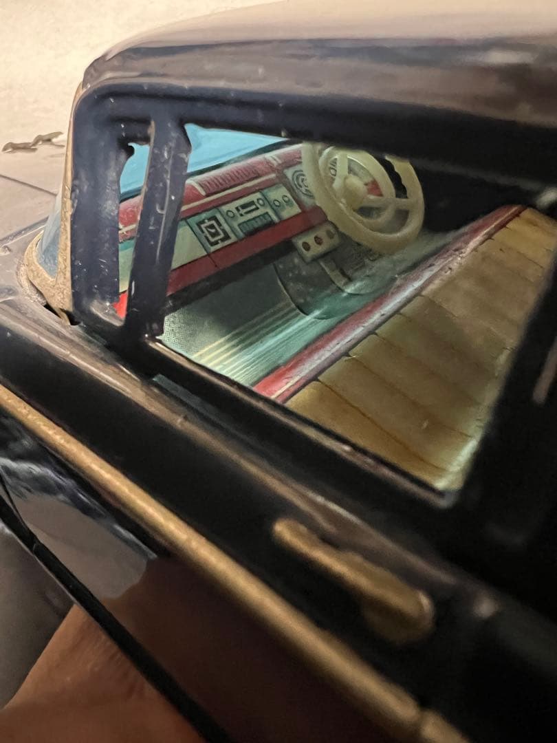 昭和レトロ　イチコー　ブリキ　日産セドリック・カスタム　縦目4灯　初期