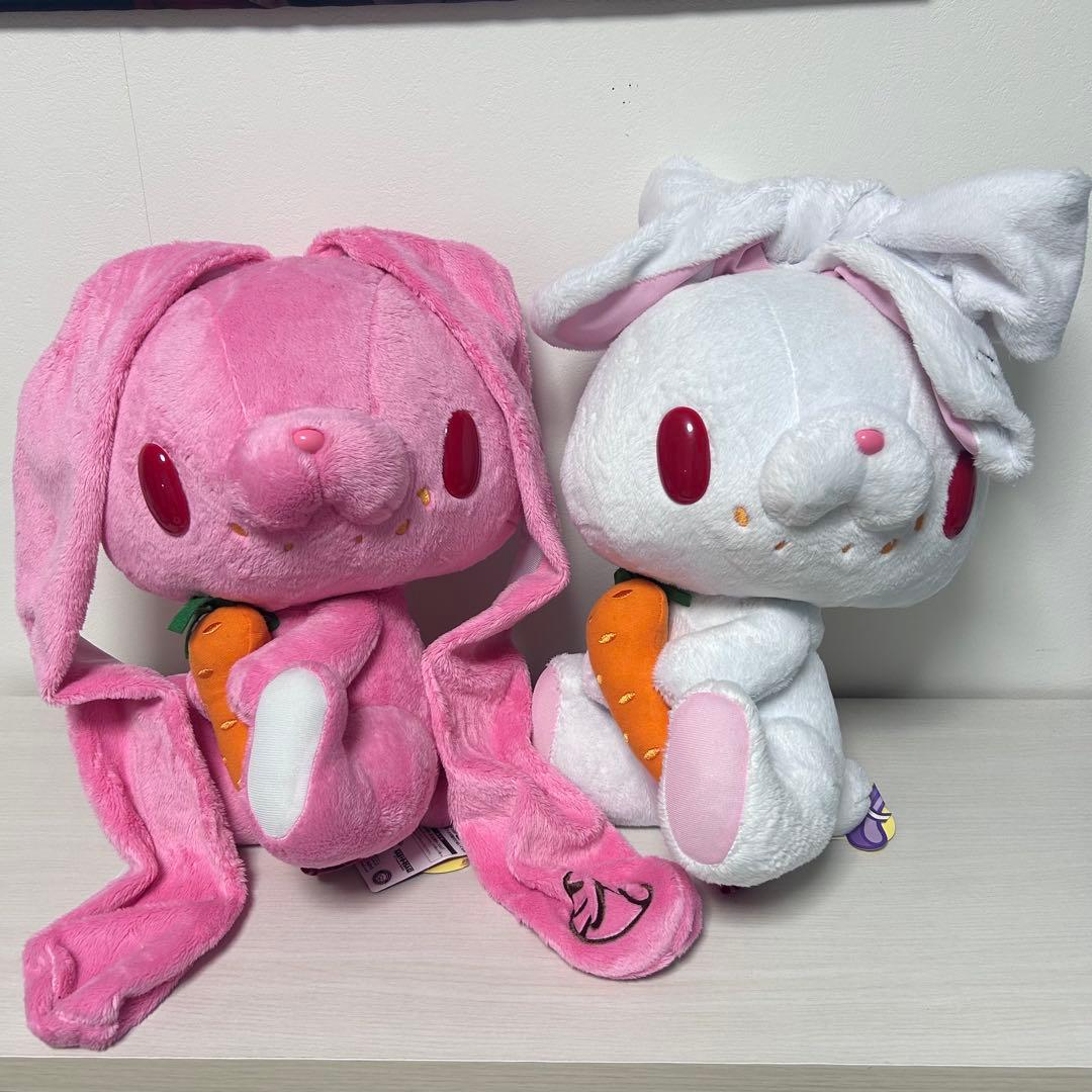 チャックスGP XL 汎用うさぎ 餌付けぬいぐるみ CGP-348 白 ピンク