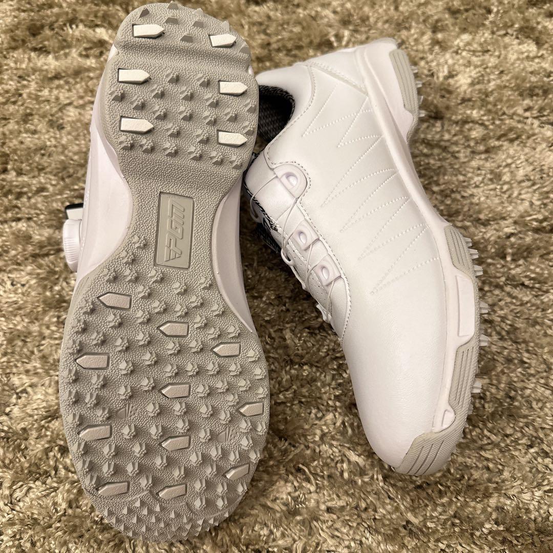 【新品】PGM ゴルフシューズ ホワイト ダイヤル式靴紐 スニーカー レディース