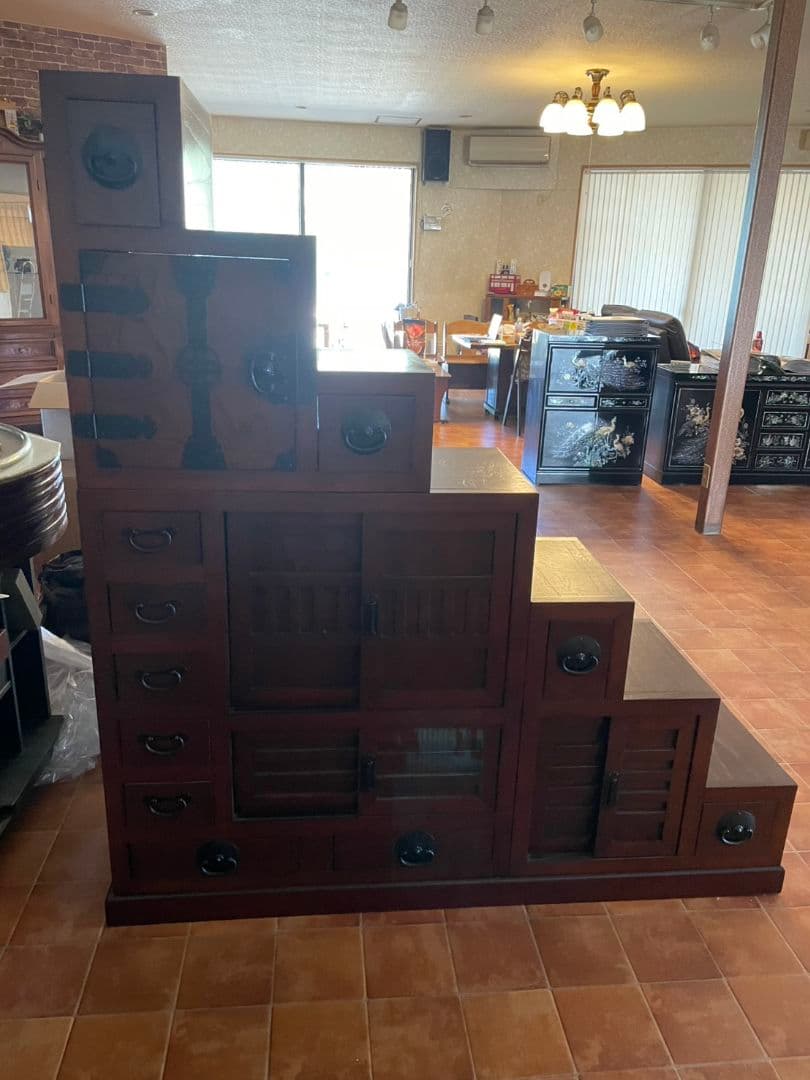 貴重!　大型　両面引出し　階段箪笥　七段　間仕切りにも