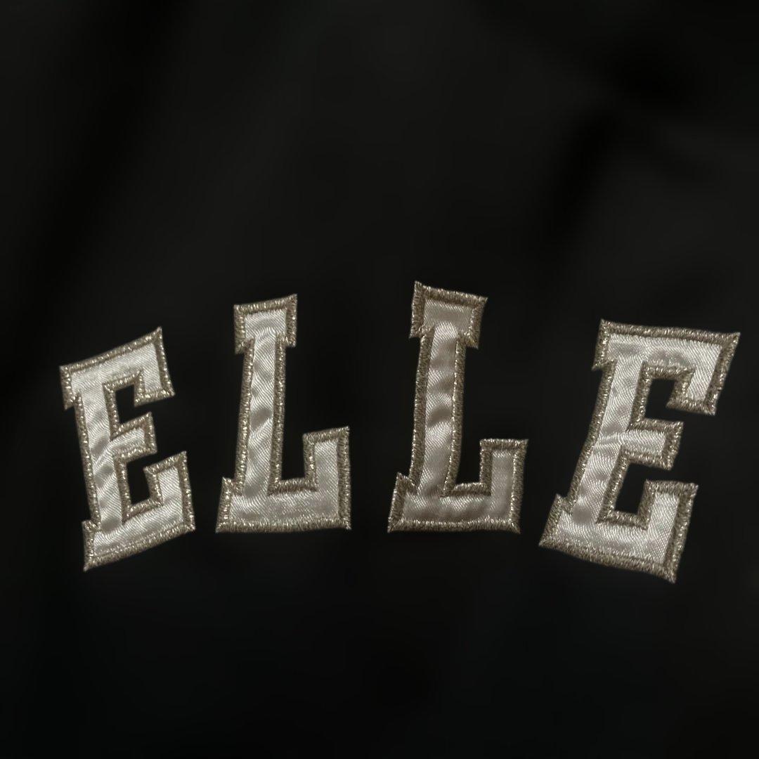 ELLESSE ジャージセットアップ ブラック パンツバックロゴ刺繍レディースＭ