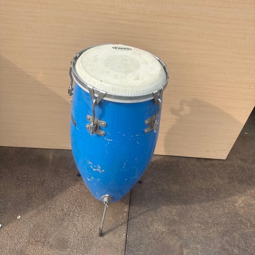 Pearl コンガ 青 Evansヘッド スタンド付属