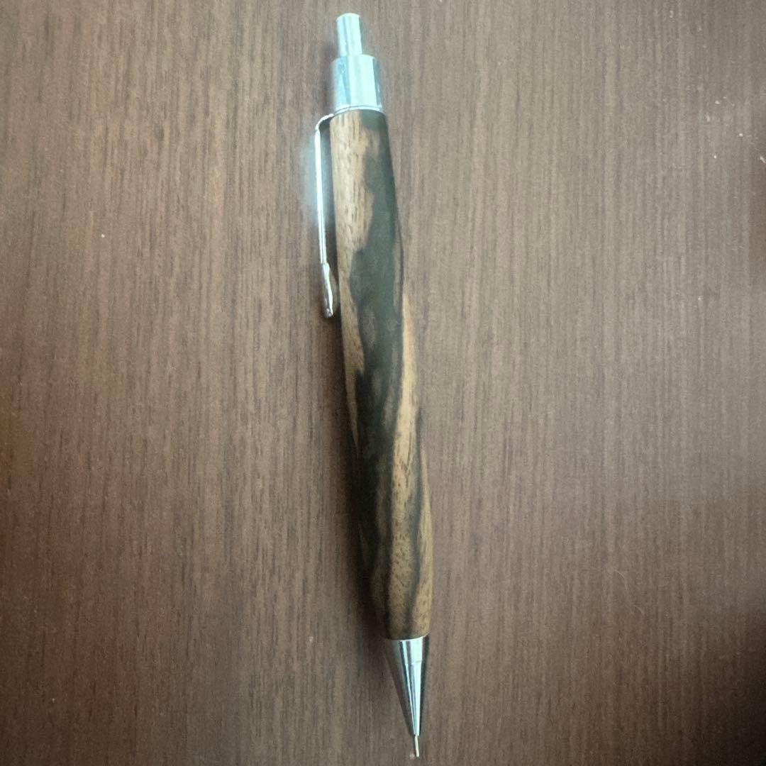 工房楔　0.5 mmシャーペン　黒柿孔雀杢