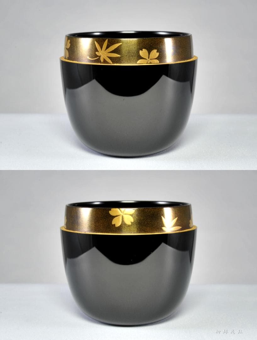 【たかちむ】井筒鳳斉 鷹ヶ峰蒔絵 大棗 立上り雲錦蒔絵 蓋裏光悦垣蒔絵