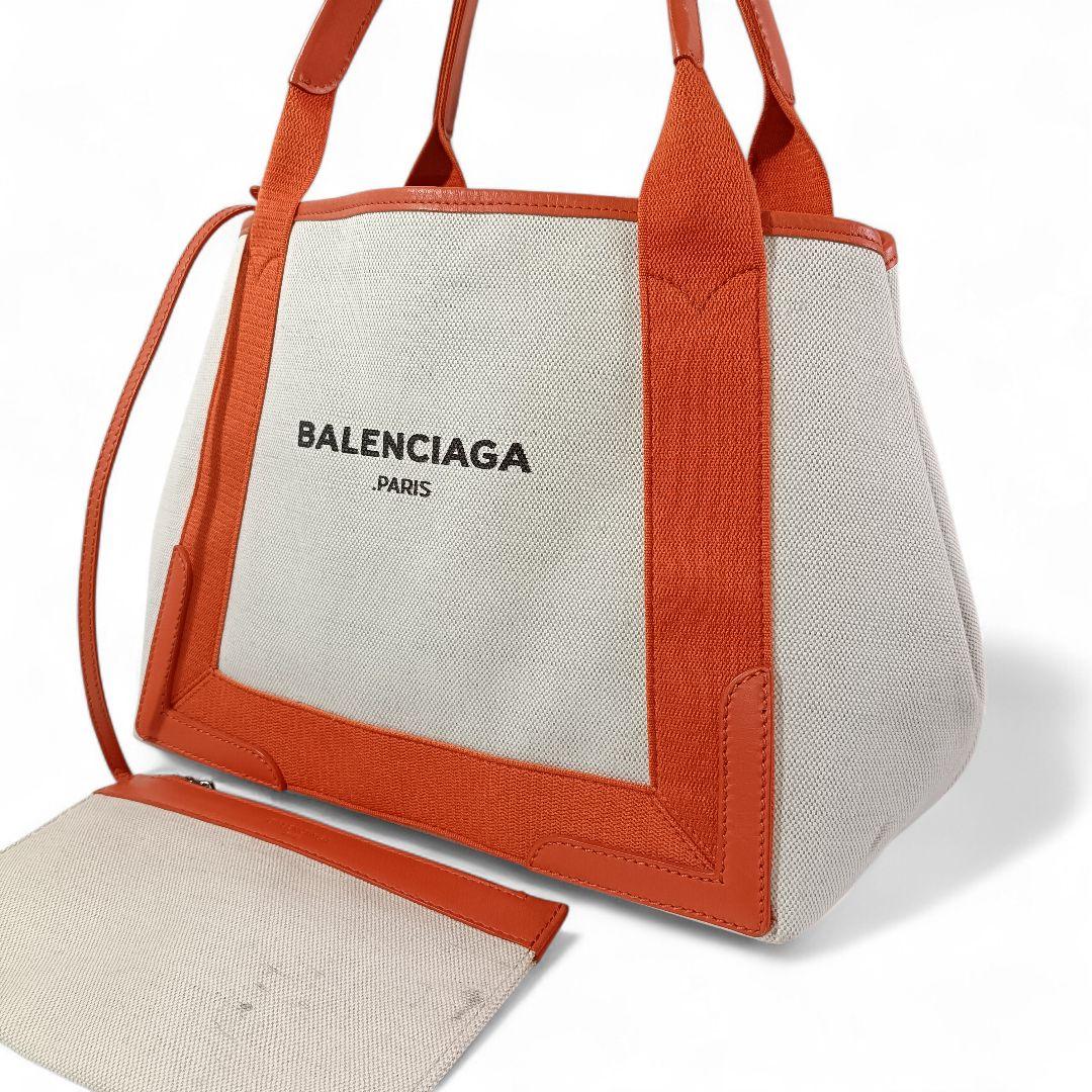 美品 正規品 バレンシアガ ハンドバッグ カバス オレンジ ポーチ付き 鞄