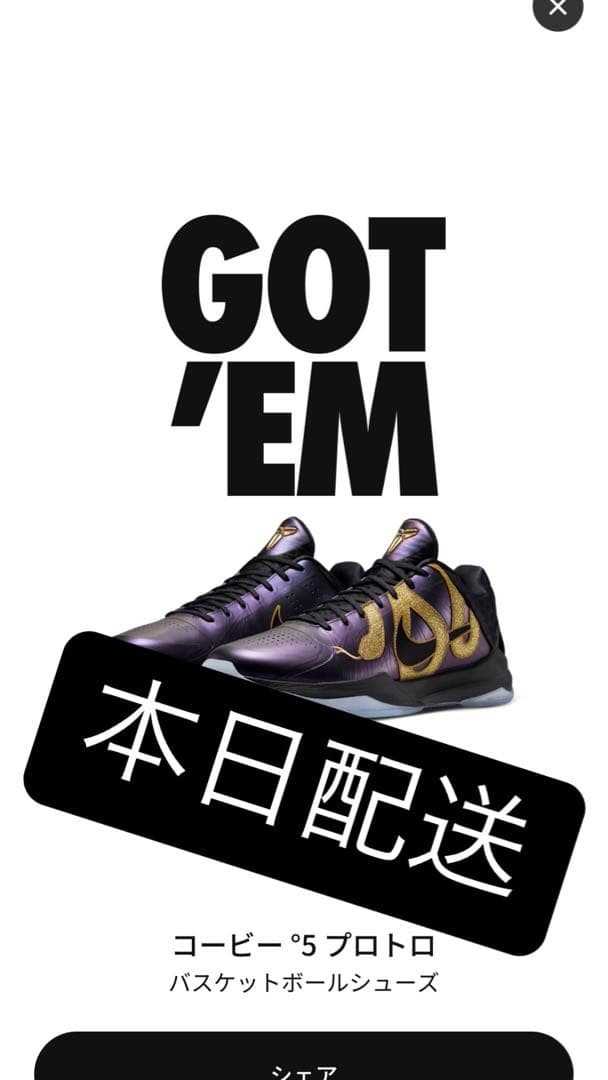コービー5 プロトロ Year of the Mamba イヤーオブザマンバ