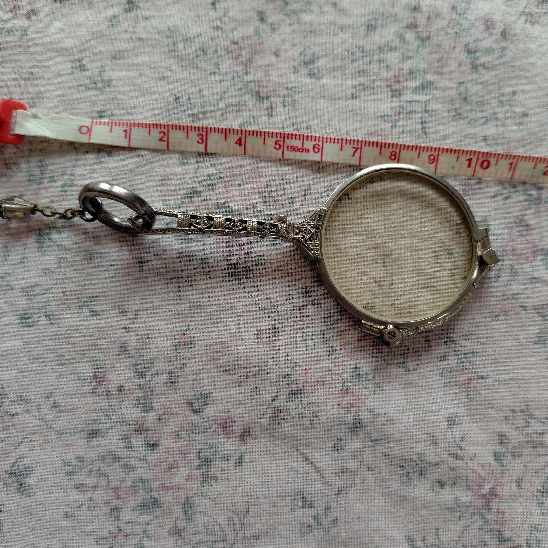 ルーペ付き　アンティークロザリオネックレス　匿名配送