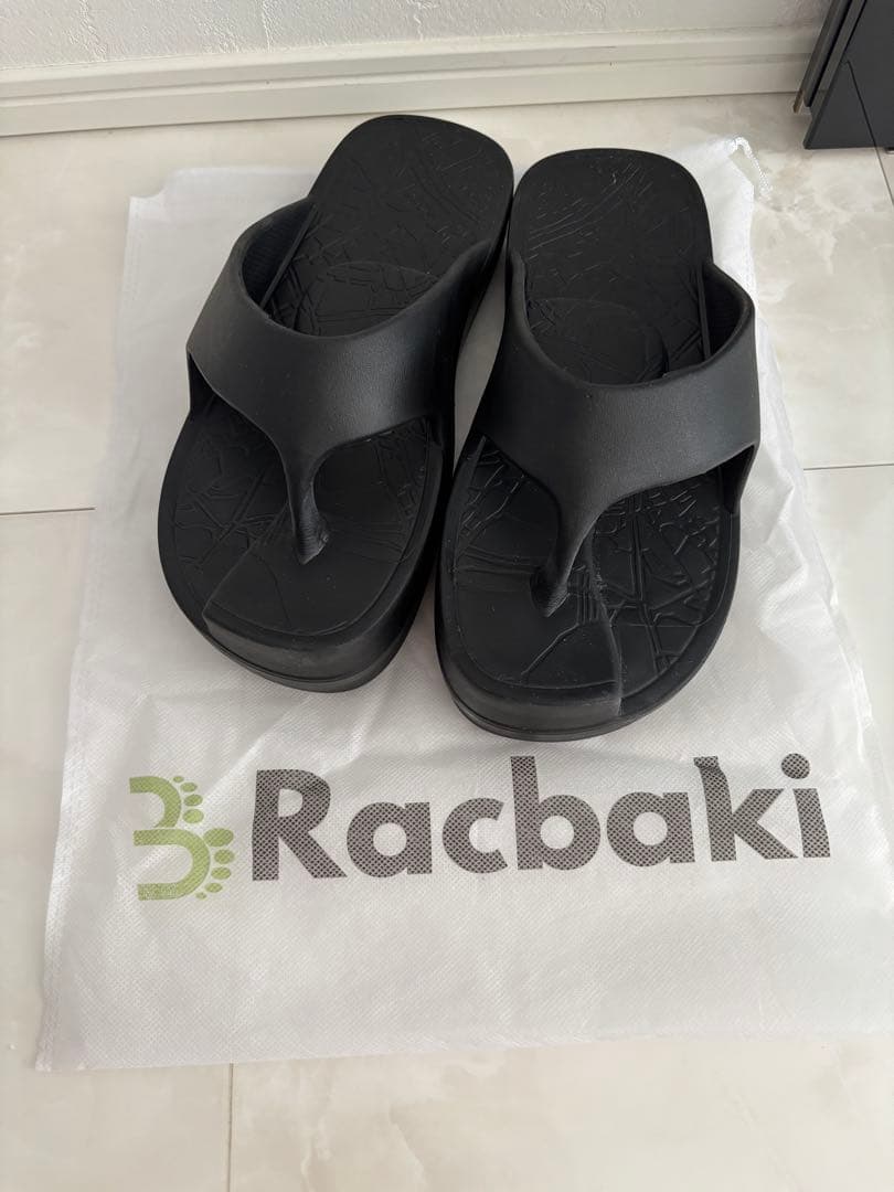 Racbaki ラクバキ イージーサンダル ブラック 黒