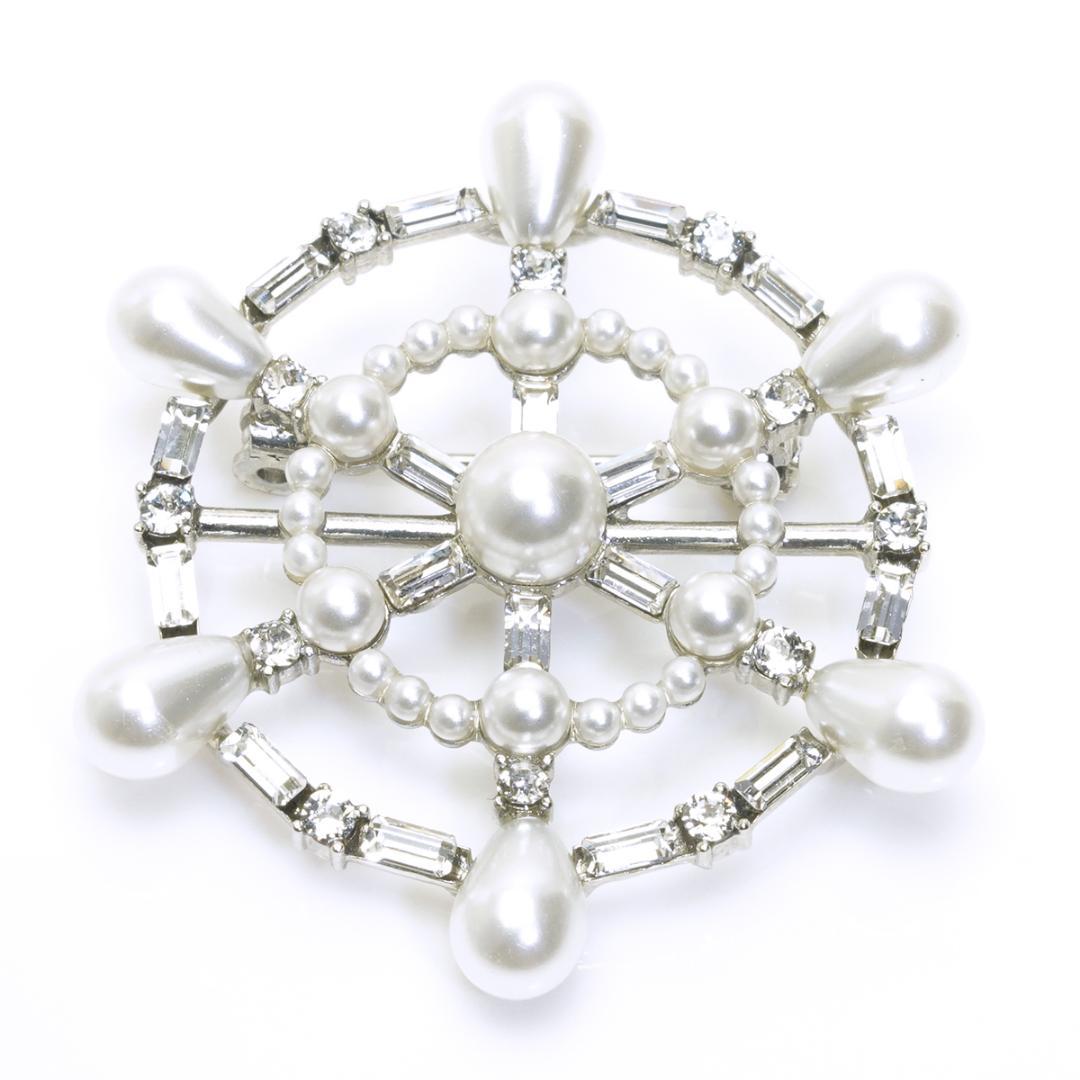 美品 フォクシー FOXEY 44317 Marei 舵輪 ブローチ パール