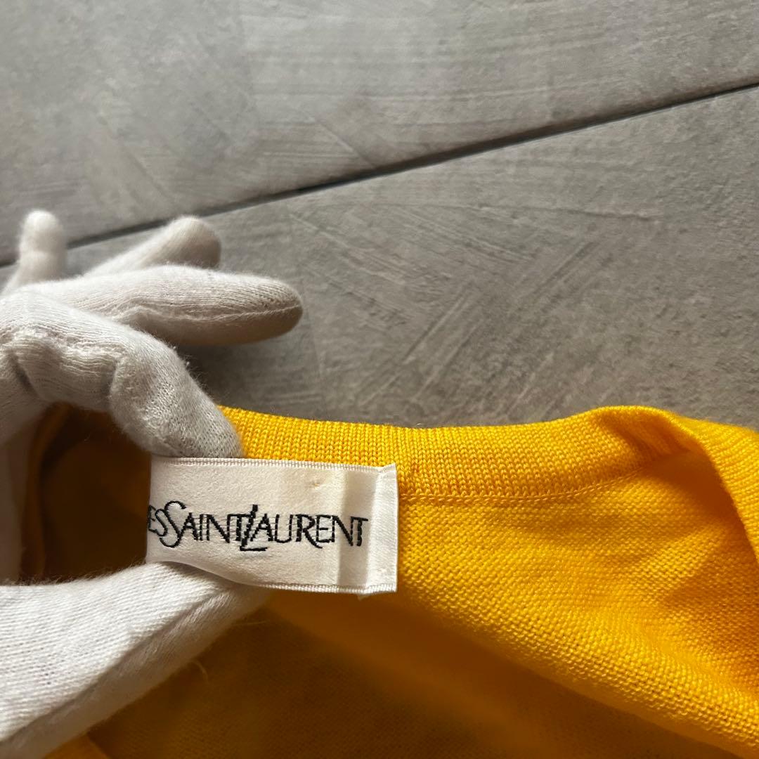 トップス retro Yves Saint Laurent cardigan yellow