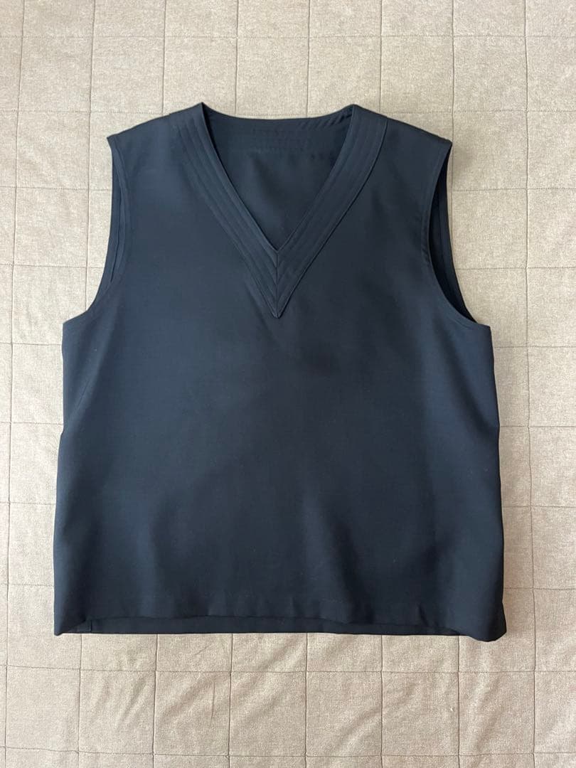 RAINMAKER 23AW ウールVネックベスト&カラテパンツ　ネイビー