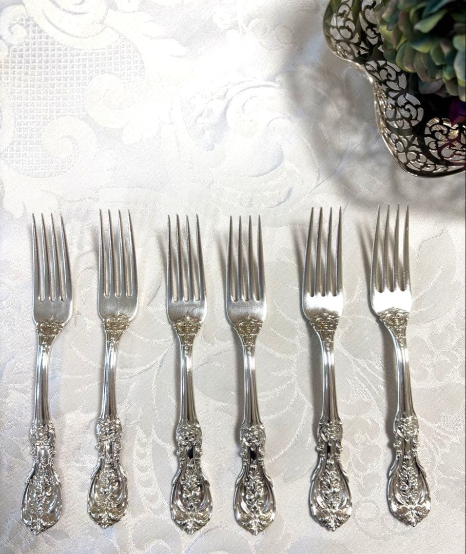 純銀 米国 Reed & Barton スターリングシルバー フォーク 6本希少