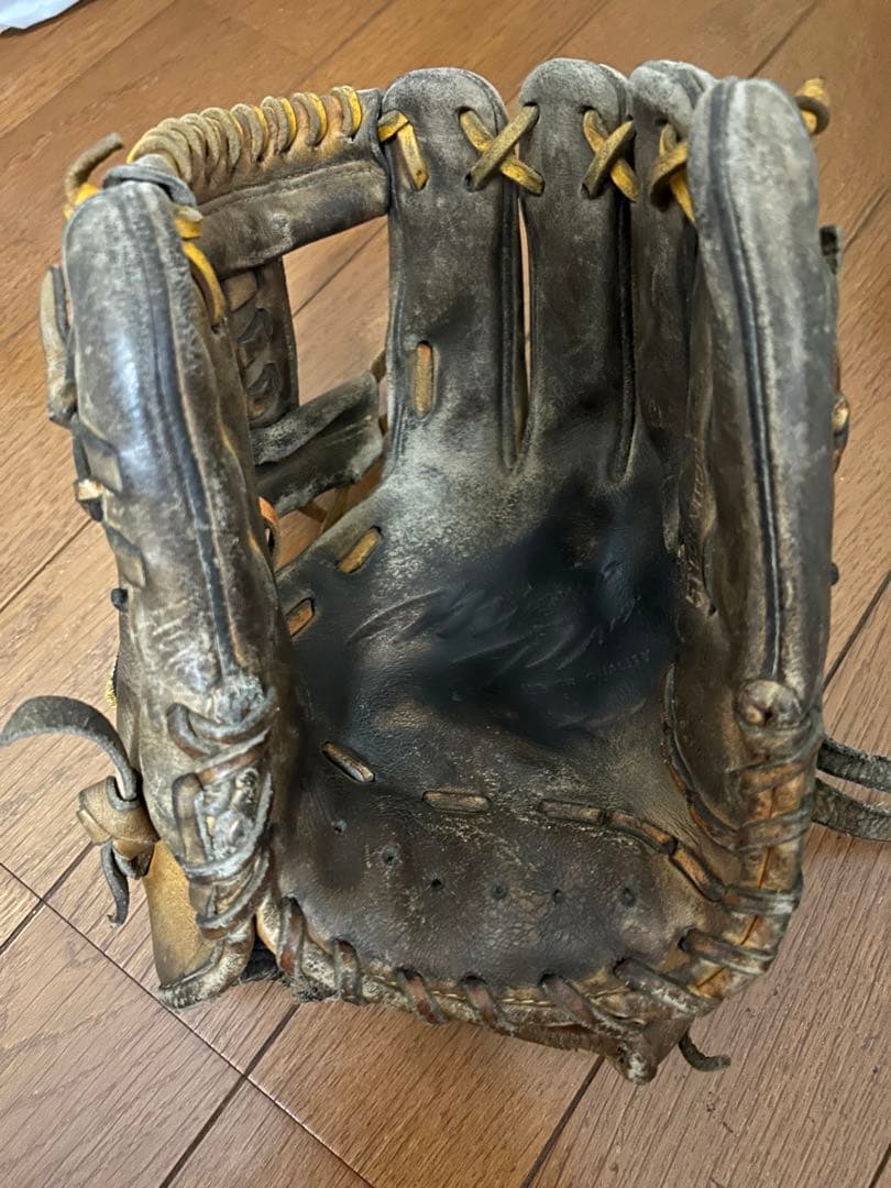 硬式野球内野手用グローブ レザー 茶色 使用感あり