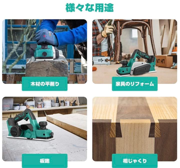 充電式カンナ 18V 刃幅82mm 切削深さ2mm マキタ 18V バッテリー用