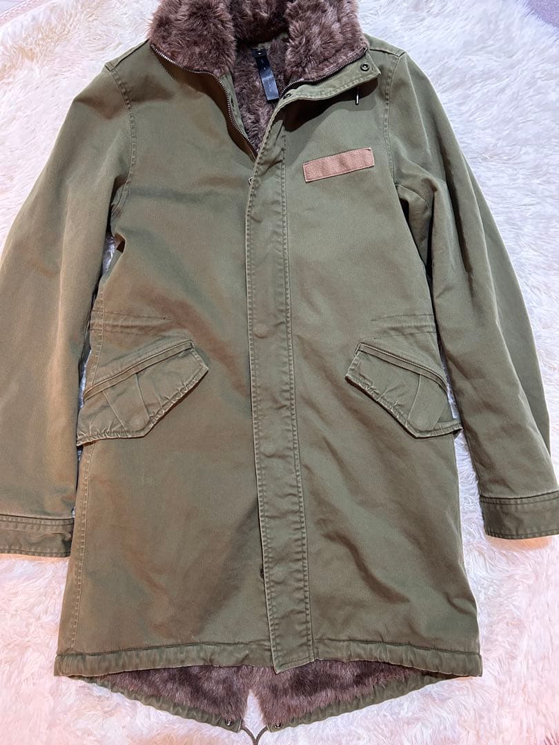 wjk オリーブグリーン ファー付き モッズコート Mサイズ