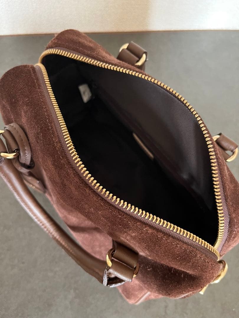 russet ラシット スエード2WAYミニボストンバッグ ダークブラウン