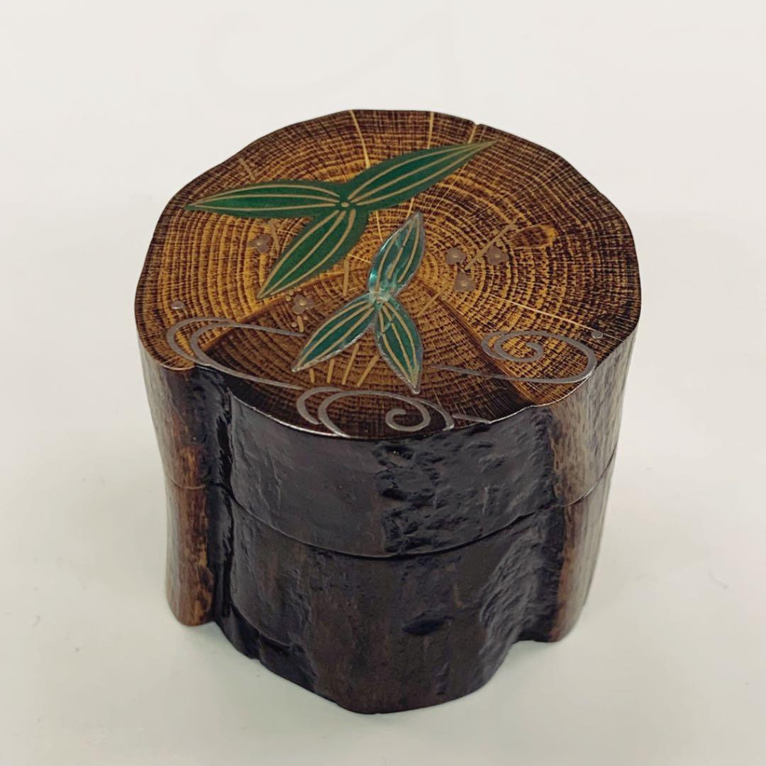 【香合　蔦　おもだか蒔絵】荒井芳樹　共箱