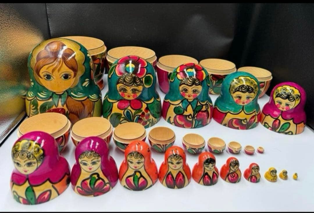 セール‼️ソビエト　アンティーク　マイダン地方　マトリョーシカ　15組　現状