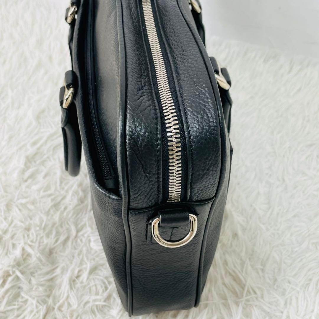 【現行近】BALLY MALESO 2WAY ブリーフケース シボ革　ブラック