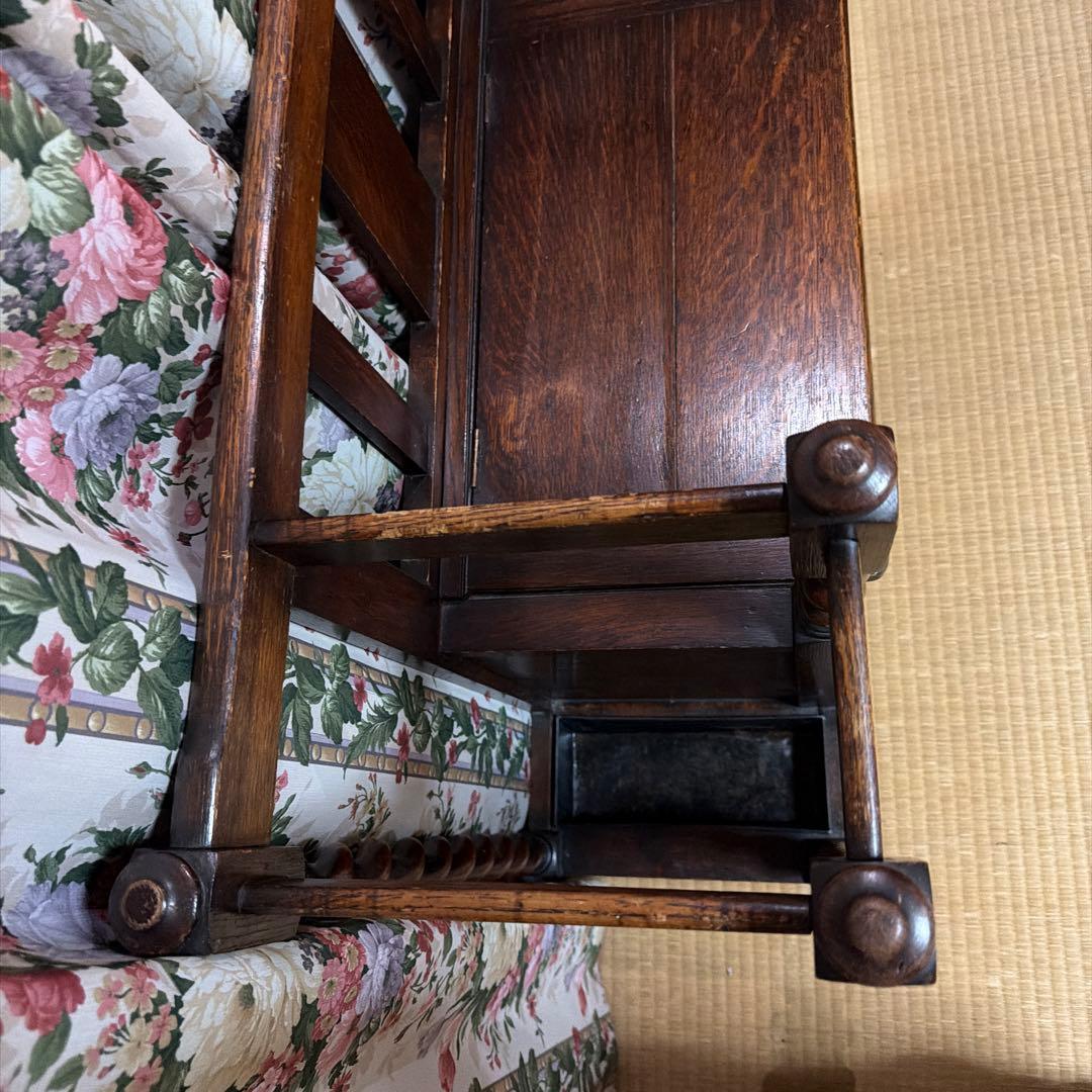 スティックスタンド　アンティーク　オーク　ベンチ　ステッキ　玄関家具