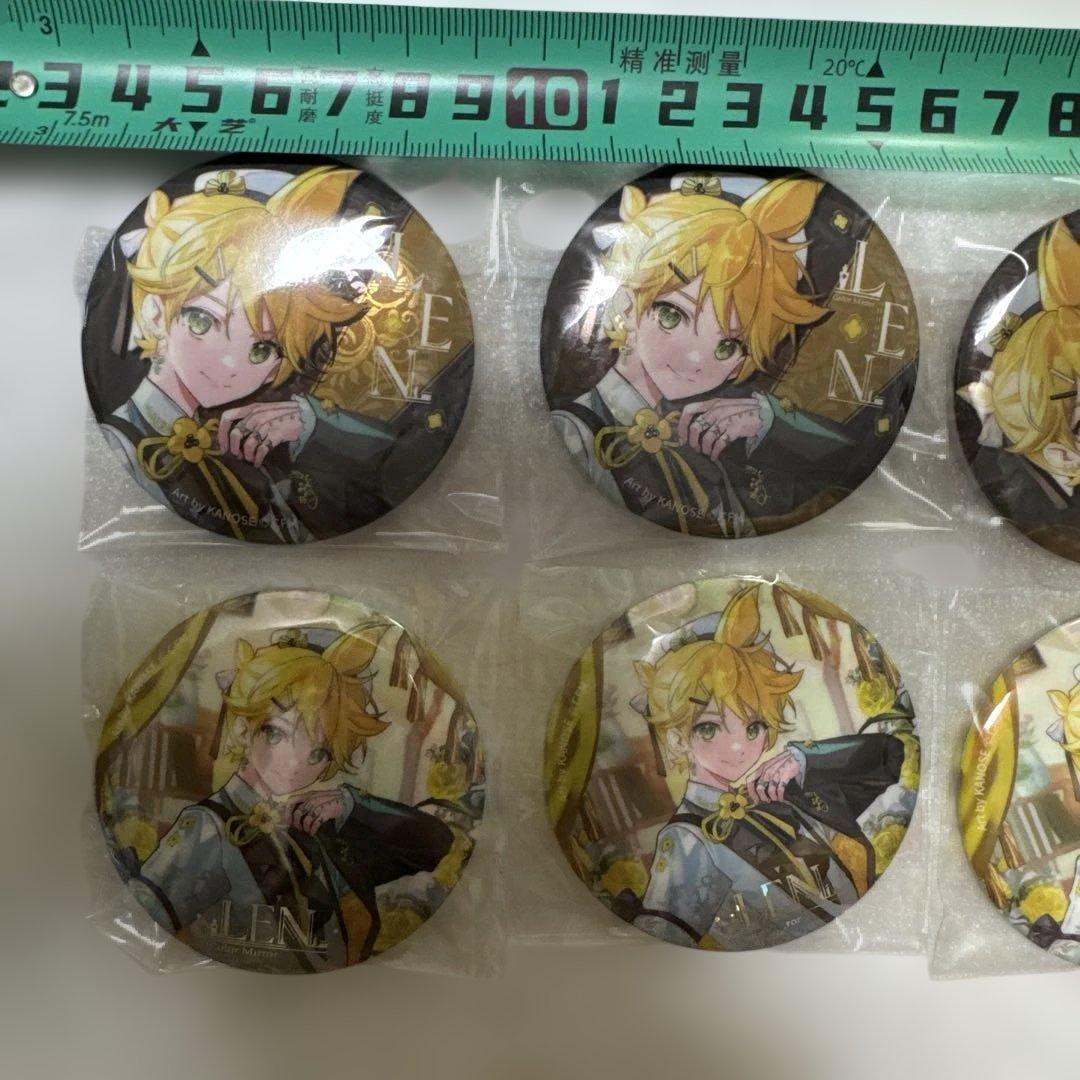 初音ミク　鏡音レン　len 映彩 メタリック缶バッジ　セット