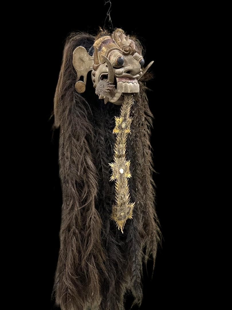 珍品 レア品 バリ島 バロンダンス 舞踊用 お面 民芸 木彫り インドネシア
