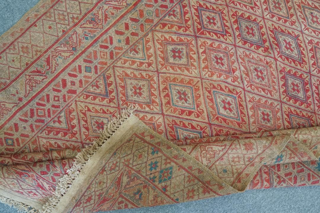 190cm × 132cm ペルシャ手織りキリム ヴィンテージラグ　手織り絨毯