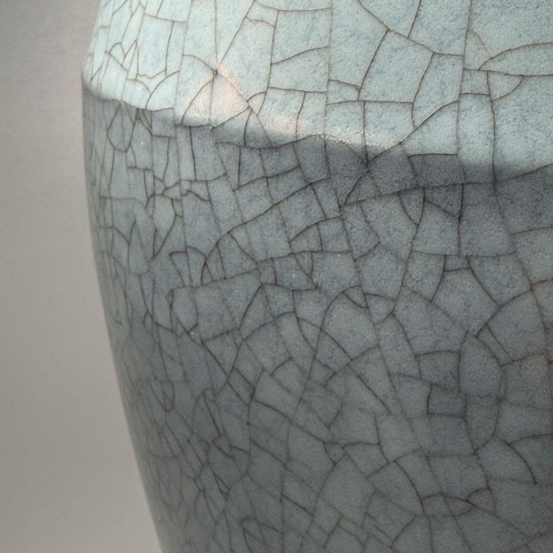 人間国宝　中島宏　青磁壺　共箱　上位作　究極の青磁　高さ23.2cm　栞