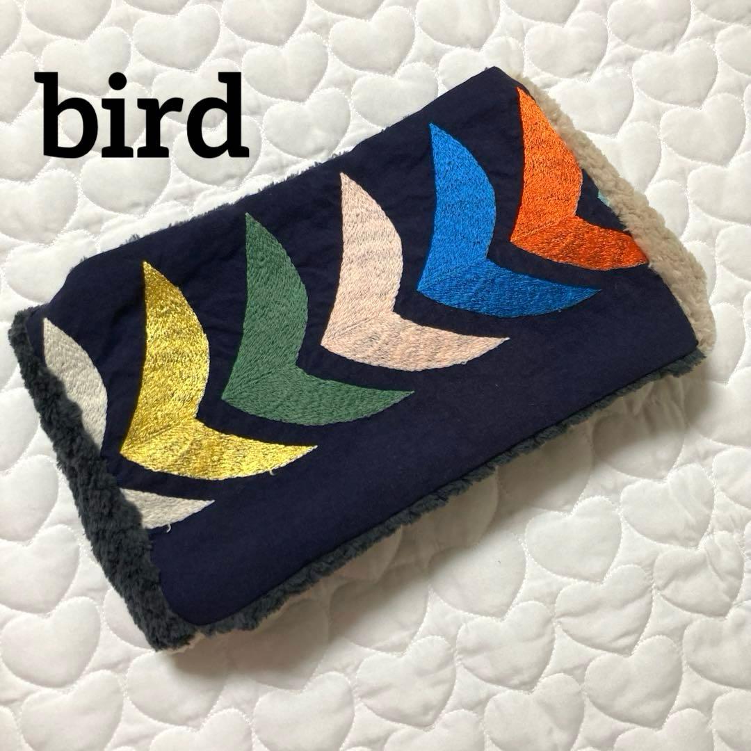 【レア生地】752 ひねりスヌード ネックウォーマー bird★ネイビー★