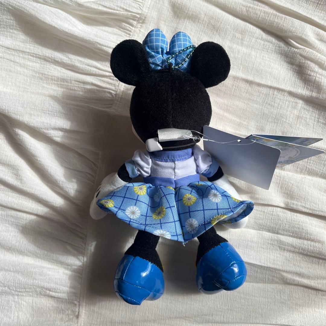 ミニーマウス 青いガーベラ ぬいぐるみチャーム