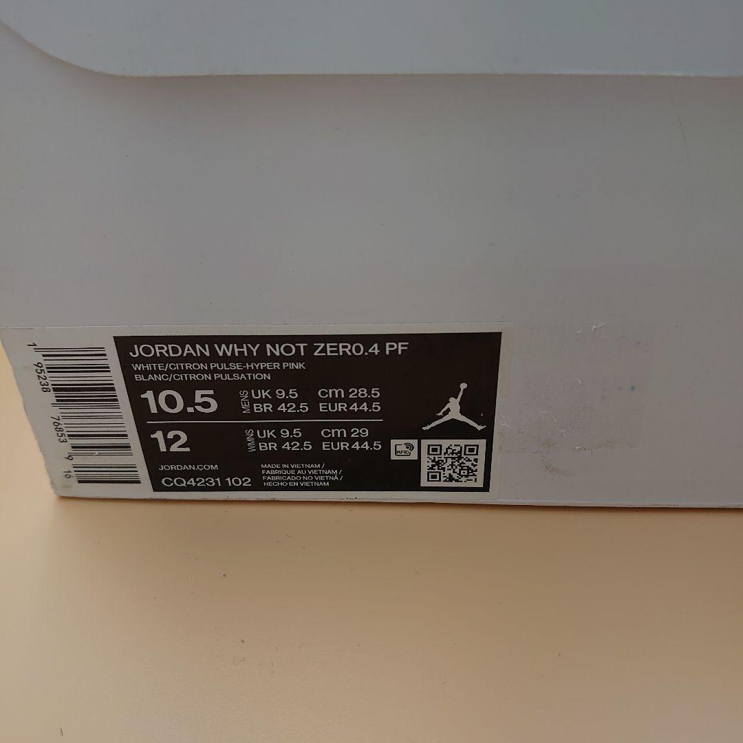未使用バッシュ 28.5cm JORDAN WHY NOT ZERO ジョーダン