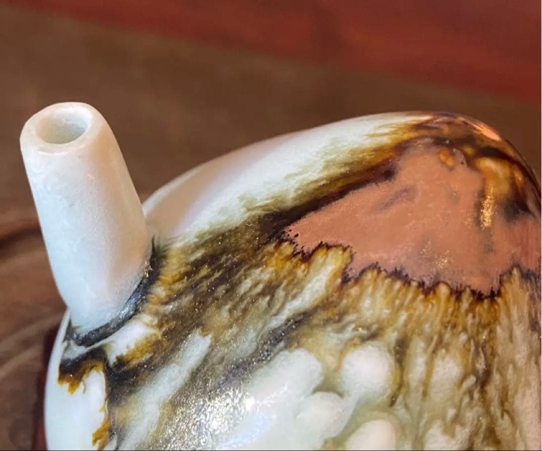 李朝　水滴　梅花　鑑賞台付　一輪挿し ヴィンテージ　レア