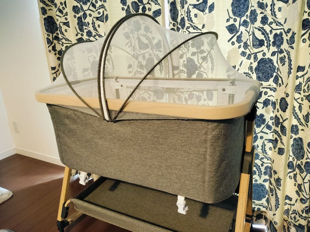 HZDMJ ベビーベッド 折りたたみ グレー 持ち運び可能