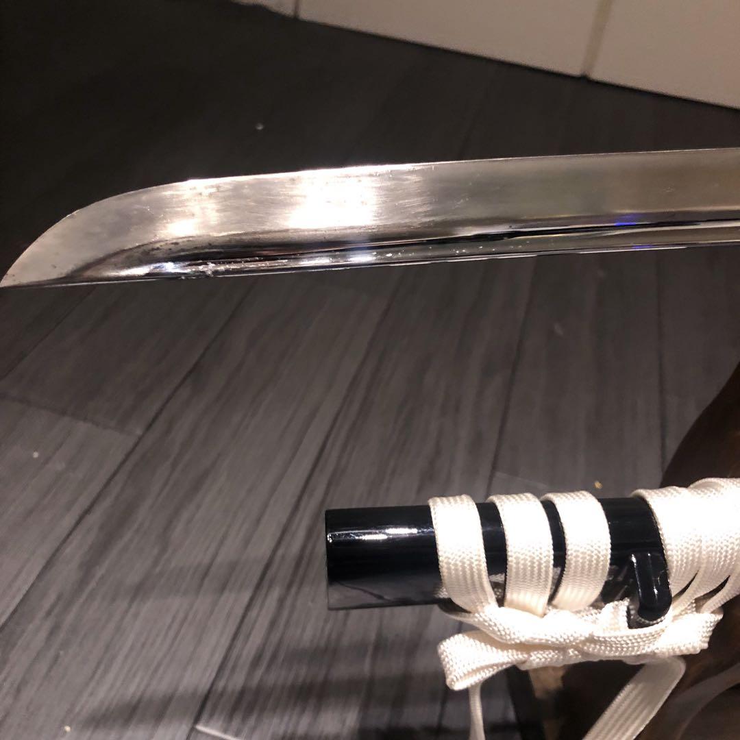 高級模造刀　樋有刀身 白拵え　居合刀　太刀　本格模造刀　紋様入り鞘