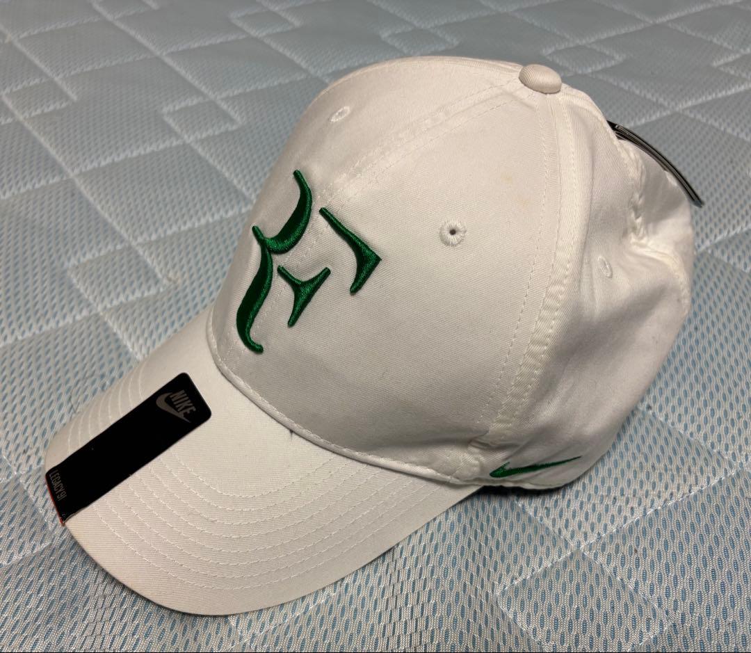 NIKE RFロゴ刺繍CAP 白/緑 フェデラーモデル キャップ 新品・タグ付き