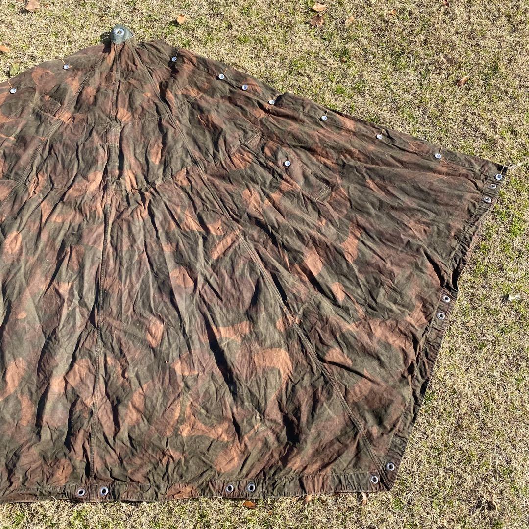 ハンガリー軍幕①　ポンチョ　２枚　ポール・ペグセット　 ワンポールテント