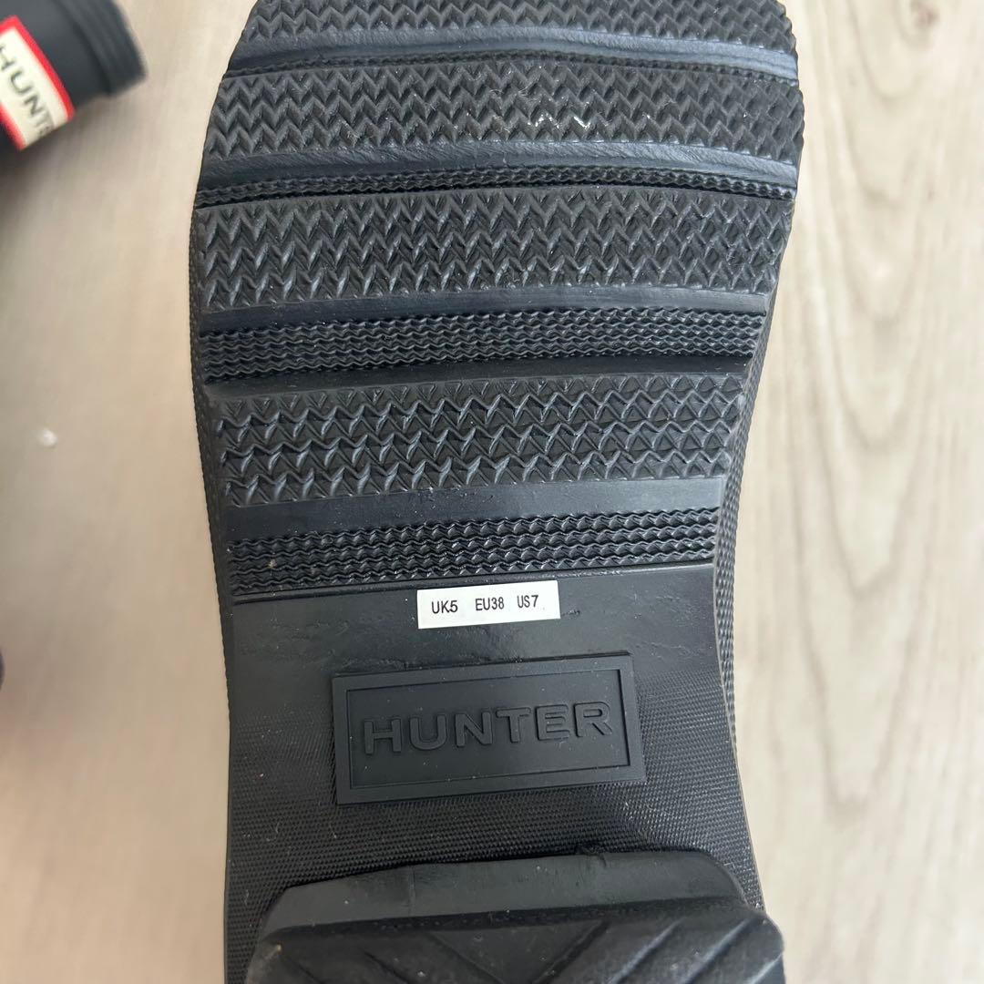 HUNTER レディースレインシューズ チェルシーブーツ　ブラック　24cm