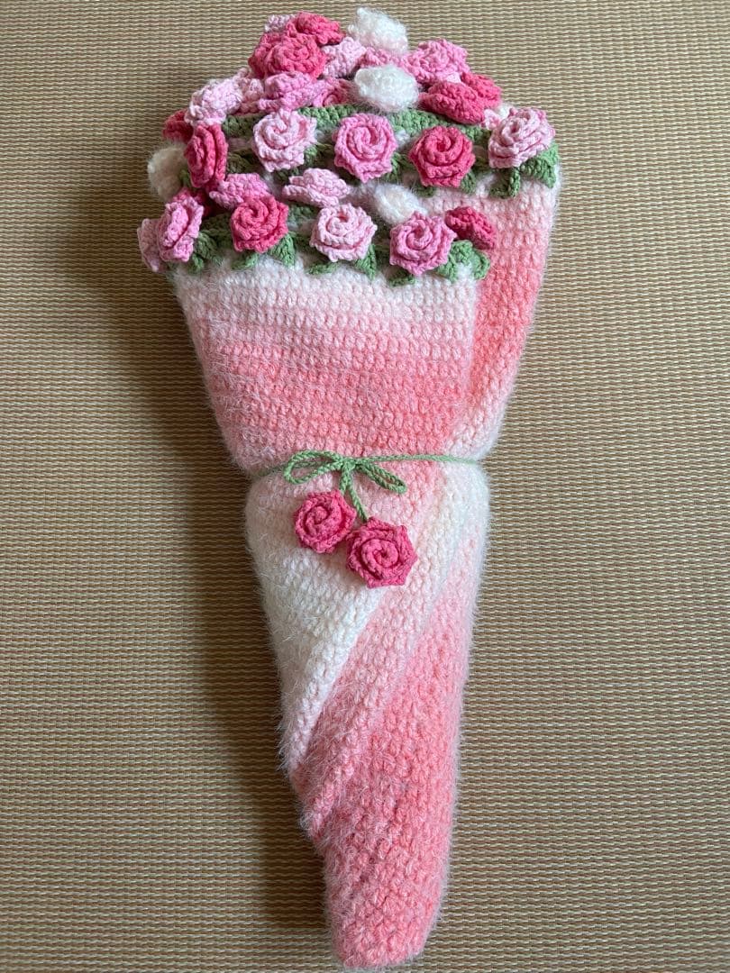 バラの花束ブランケット直径110cm，72本の大きなバラ，ストール