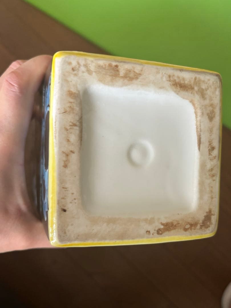 中国清末時代　粉彩 素三彩四方花瓶