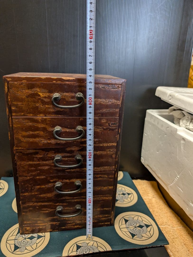 桜皮細工引き出し五段